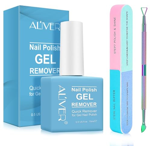 JCZQDRPC Gel-Nagellack-Entferner, Nagellackentferner in 2-5 Minuten, schnell und einfach entfernen Gel-Nagellack mit Schaber Cuticle Pusher Tools + Nagelfeile