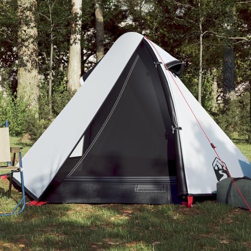 Homgoday Campingzelt 2 Personen Kuppelzelt Familienzelt Trekkingzelt Festivalzelt Gartenzelt Mit abnehmbarem Überzelt Wasserdicht Zelt für Camping Reise Trekking Weiß 267x154x117 cm 185T TAFT