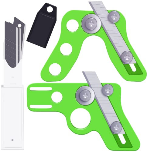 KIBBEH 2Pcs Professional Woodworking Edge Trimmer Set, 2-in-1 Straight & Curved Edge Banding Cutter, 10 PCS Blade for Veneer Trimming,Edge Chamfering,DIY Furniture Tools