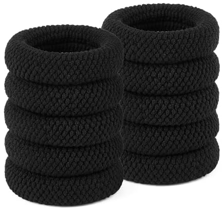 ZOUIQSS 10 Stück Haargummis, dickes Haar, elastische Gummibänder, nahtlos, für Damen (Stil 2)
