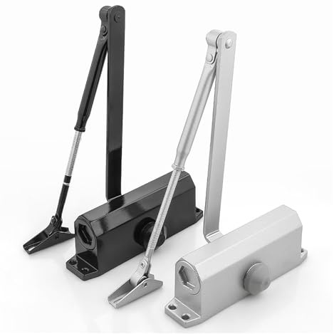 Chiudiporta idraulico resistente – Chiudiporta automatico a velocità regolabile per porte da 25 a 84,8 kg, silenzioso, chiusura silenziosa, facile installazione, per uso commerciale e residenziale