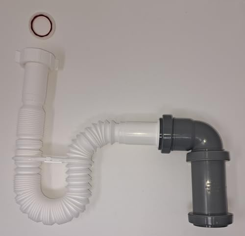 Siphon de lavabo 1 1/4 bstp (1,650) à 40/50 mm femelle Kit universel – Bonde flexible