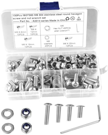 SOPOTUTU Kit Assortiment Vis Inox Tête Demi-ronde et Plate Hexagonale avec Écrous et Clés Complet pour Bricolage et Électronique Résistant à la corrosion et Rangement Pratique