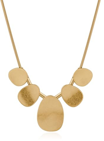 LILIE&WHITE Goldkette Damen – Elegante Geometrische Halskette Gold mit Fünf Anhängern, Kette Gold für Damen
