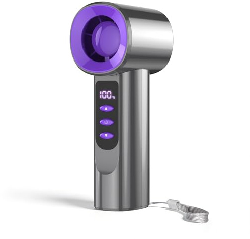 Tragbarer Turbo Handventilator, 13m/s Hohe Geschwindigkeit 5000mAh Akku