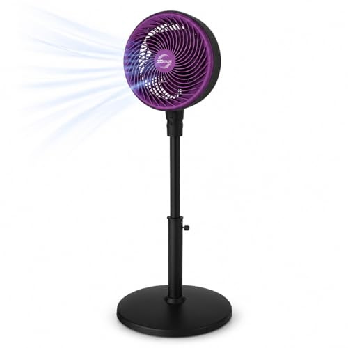 Genérico Ventilador de Pie, 60W, 5 Aspas, Oscilación 90°, 3 Velocidades, Altura Ajustable, 220-240V, para Uso Interior (Negro)