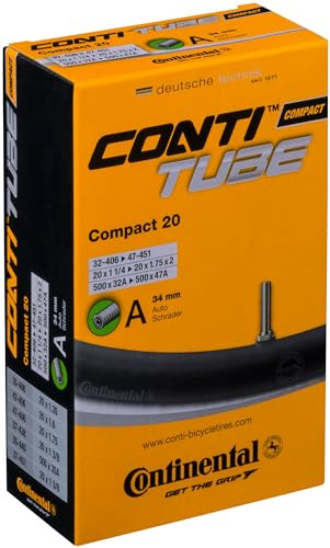 Continental 20 Bicycle Tube, 1.25/1.5 34mm Schrader Valve