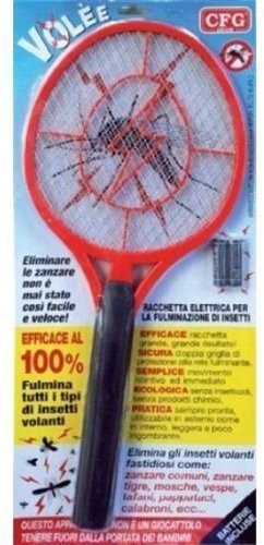 MAXI GRANDE RACCHETTA ELETTRICA AMMAZZA FULMINA ZANZARE ED INSETTI. CFG ZANZA VOLE' XL, colori assortiti