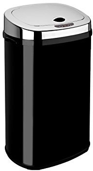 Rect 30L Stainless Steel Auto Sensor Kitchen Waste Dust Bin Automatic Motor Black