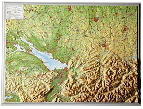 Relief Allgäu Bodensee (1:400.000): Tiefgezogenes Kunststoffrelief