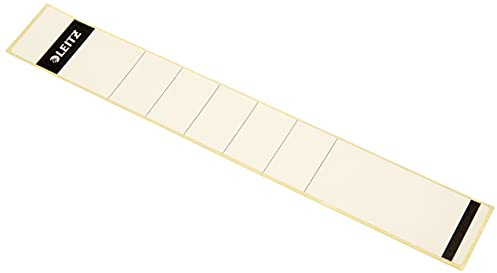 Leitz 16480001 - Etichette autoadesive per raccoglitori standard e cartoncino, larghezza dorso 50 mm, formato lungo e sottile, 39 x 285 mm, carta bianca, 10 pezzi