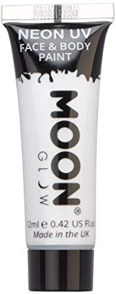 Moon Glow Neon UV-färg för ansikte och kropp vit 12 ml (1 st)