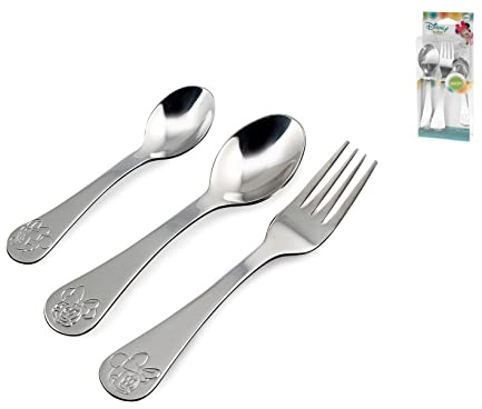 Lulabi Disney Minnie Confezione da 3 Posate Inox, Grigio