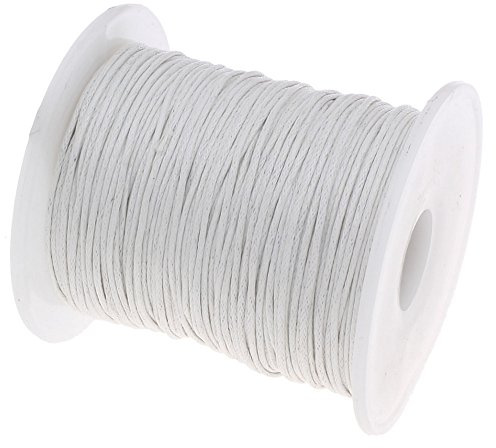 My-Bead Wachsschnur Baumwollschnur gewachst 90m x 1mm Weiss Top Qualität Schmuckherstellung basteln DIY