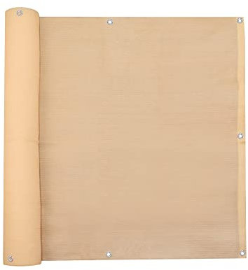 jarolift Revestimiento para Balcón, Pantalla de Privacidad, Lona de protección Solar y contra el Viento, Transpirable, 300 x 75 cm, Marfil