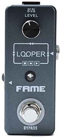 Fame Looper Effektgerät für Gitarren, Kompakter Loop Recorder, 10 Minuten Aufnahmezeit, Unbegrenzte Overdubs, Fußtaster-Bedienung, Top-Qualität, Ideal für Songwriting und Übungen