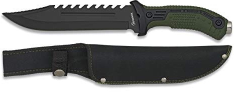 Cuchilleria Deportiva Albainox - 32114 - Cuchillo albainox Verde con Funda Nylon. - Herramienta para Caza, Pesca, Camping, Outdoor, Supervivencia y Bushcraft