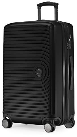 HAUPTSTADTKOFFER - MITTE - Maleta Mediana, Extensible, Equipaje rígido con ampliación de Volumen de 8 cm, TSA, 4 Ruedas Dobles engomadas, 68 cm, 88 litros, Negro