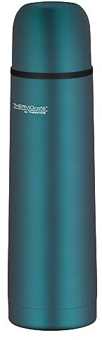 THERMOcafé by THERMOS TC BEVERAGE BOTTLE teal mat 0,50l, Thermosflasche mit Becher aus Edelstahl, 12h heiß & 24h kalt, Auslaufsicher, für Schule, Unterwegs & Büro