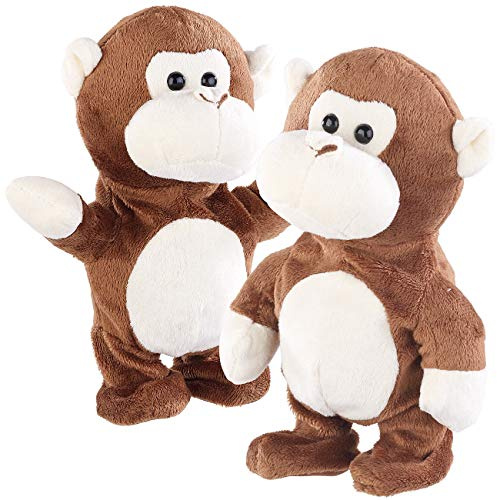 Playtastic Labertier: 2er-Set sprechende Plüsch-Affen mit Mikrofon, sprechen nach, 22 cm (Spielzeug AFFE, der Sich bewegt, Sprechender AFFE Spielzeug, Spielsachen)
