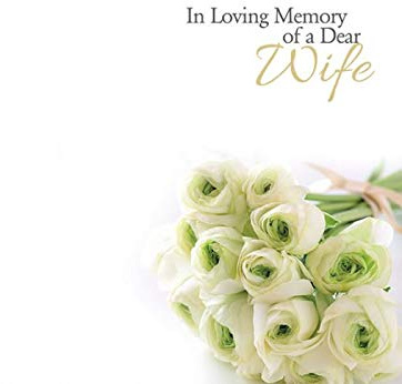 Large Funeral & in Loving Memory Floristry Message Cards Flowers and Floral Tributes (in Loving Memory of a Dear Wife)