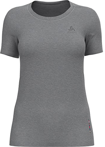 Odlo Damen Funktionsunterwäsche Kurzarm Shirt 100% Merino 200 Gramm, Grey Melange - Grey Melange, S