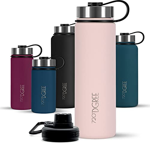 720°DGREE Borraccia Termica “noLimit“ 410ml, 530ml, 710ml, 950ml, 1200ml - Senza-BPA, Acciaio Inox, Doppia parete, Prova Perdite anche per Acido Carbonico - Borraccia Termos +Tappo Sportivo Gratuito