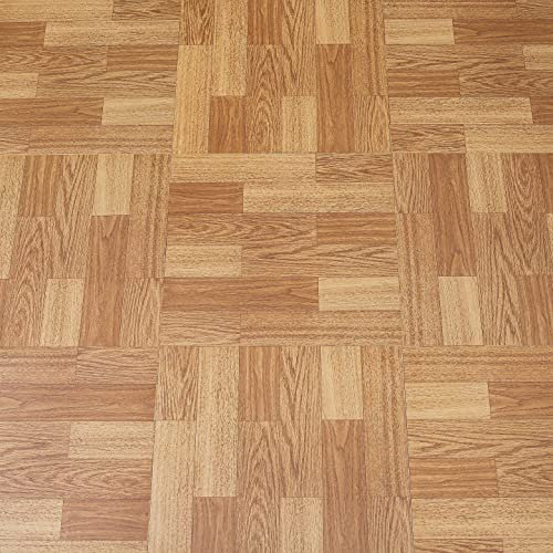 Self Adhesive Floor Planks Tile Vinyl Flooring Peel and Stick Square Wood Effect Floor Tile for Kitchen Living Room Bathroom 30X30cm 10pcs