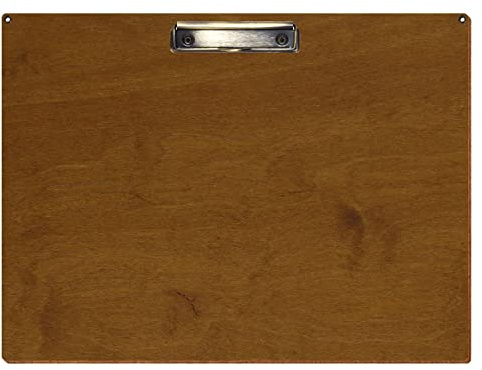 Bütic Holz Klemmbrett Standardform Teak für DIN A3 A4 A5 A6 mit 2 Ösen aus 3mm starkem Birkensperrholz mit Klarlack versiegelt