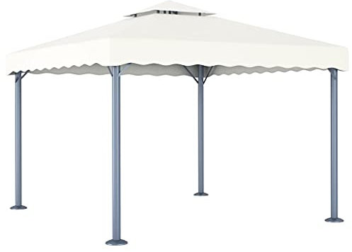 Pavillon, XIAOGUANG Faltpavillon, Pergola, Partyzelt, Standmarkise, Sonnenzelt, Garten Pavillion, Grillpavillon, 300 x 300 cm Creme Aluminium