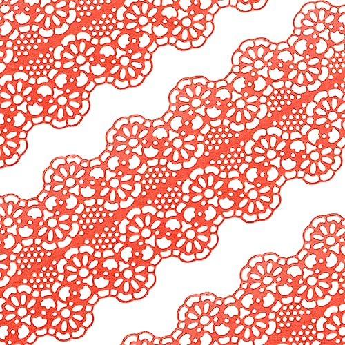 10tlg Große gebrauchsfertige Spitze Tortenband Spitzendekor essbar Flor Randverzierung rot