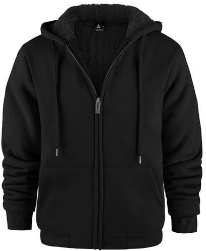 JACKETOWN Sudadera con Capucha para, Hombre Cremallera, Chaqueta De Invierno De Cálido, Chaqueta De Polar con Forro Y Capucha