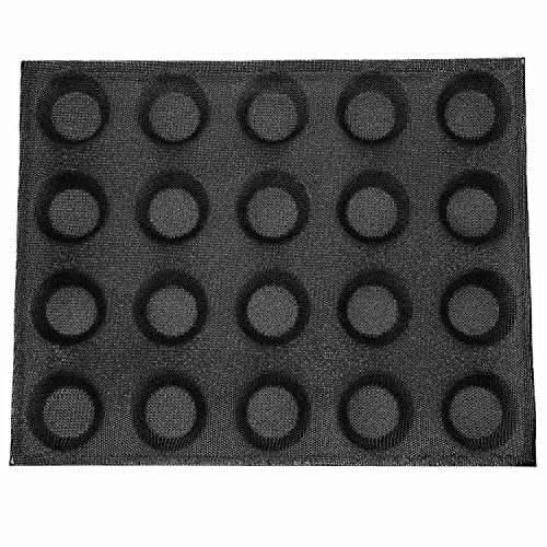 Jikoiuty Moule en silicone à 20 trous pour gâteau, mini pizza, pain rond, moule à hamburger, moule à pâtisserie anti-adhésif