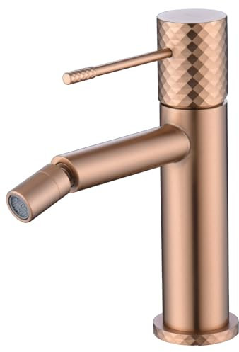 Mice - BDG053-2ORC - Robinet mitigeur pour bidet avec technologie d'ouverture à froid en laiton - Robinet hygiénique pour eau froide/chauffe-eau couleur or rose brossé