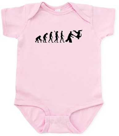 CafePress Evolution Aikido Infant Bodysuit Cute Infant Bodysuit Baby Romper Petal Pink