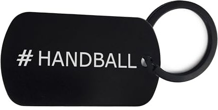 Lauthings Hashtag Handball Sport, Schlüsselanhänger Pin Stahl Tag Schlüsselhalter, Schwarz , One size