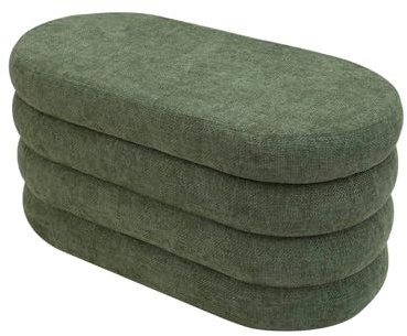 Rebecca Mobili Pouf Lungo Contenitore, Panca Fondo Letto, Arancione Scuro, Tessuto Poliestere MDF, Imbottito, con Seduta, Stile moderno - Misure HxLxP: 38 x 76 x 38 cm - Art. RE7056