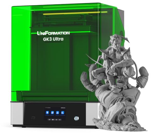 UNIFORMATION Großer Harz-3D-Drucker GK3 Ultra 13,5-Zoll 16K UHD Mono-LCD-Bildschirm 3D-Harz-Drucker 300 x 160 x H300mm Bauvolumen mit intelligentem, automatisch erkanntem Heizsystem