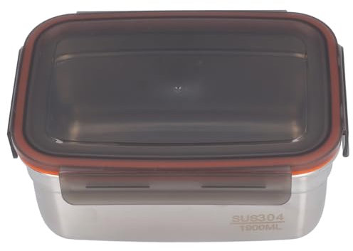 CHICIRIS Contenitore per Alimenti Ecologico in Acciaio Inossidabile Contenitore per Alimenti Rettangolare Multiuso Sicuro Ed Ecologico a Tenuta Stagna per Viaggi a Casa (1900 ml