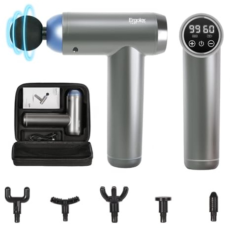 Ergolex Massagepistole, Elektrische Massage Gun | für Muskeln & Faszien, Entspannung und Muskelregeneration, 6 Aufsätze