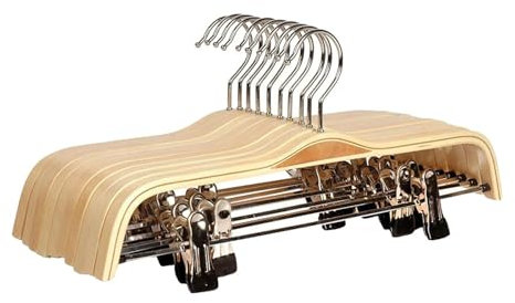 GLADIC Kleiderbügel Kleiderbügel, 10 Stück, solide Holzbügel, Hosenbügel mit Clips, Kleiderbügel für Anzüge, Hosen, Jacken, Hemden Coat Hanger