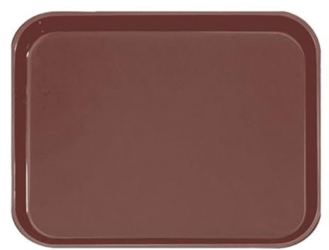 Monouso | 1 Bandeja Rectangular Antideslizante 51x38cm I Bandeja Ideal para Bares, Restaurantes, Camareros, con Borde, Plástico, Marrón, Gastronomía