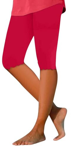 KONG JIMFAN Hosen Graue Jogginghose Damen Hautfarbene Stützstrumpfhose Damen Leggins Sport Leggings Damen Mit Taschen Thermo Leggings Damen Übergröße Sport Leggins Für Damen(#01 Red,XL)