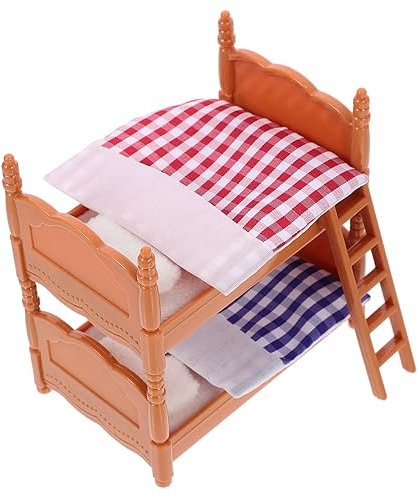 Toyvian Miniatur Etagenbett Für Puppenhaus Doppelstockbett Spielzeug Für Rollenspiele Kinderzimmer Möbel Für Puppen Leicht Und Platzsparend Zubehör Für Puppenmöbel