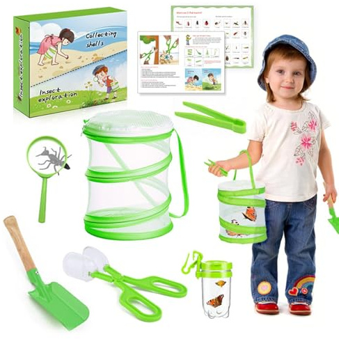 Los niños ganan redes y los niños saltan la herramienta de captura | Juguetes para atrapar moscas de exploración de la naturaleza al aire libre, equipo de aprendizaje temprano para niños y niñas