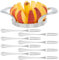 Cortador de manzanas de acero inoxidable, separador de manzanas con 8 tenedores de frutas de acero inoxidable, cortador de manzanas ultraafilado, cortador de manzanas de alto rendimiento, versátil