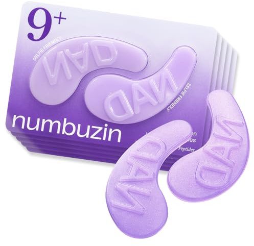 numbuzin No.9 ögonplåster | NAD+ kollagen under ögonplåster | mörka cirklar, kylning, puffy ögon, ögonbryn, krinkles | peptides, kaffe, niacinamid, självvård, present | 5 par, 10 lappar