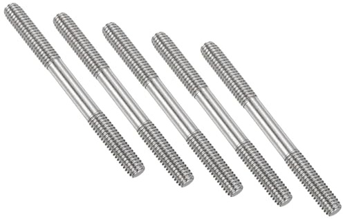 TA-VIGOR 5Pcs Double End Threaded Stud Screw Bolt, M6x60mm 304 Stainless Steel Rod Bolts Thread Reducer Adapter, Adjustable Push Rod Stud for Furniture Hardware Machinery Maintenance and Fixes