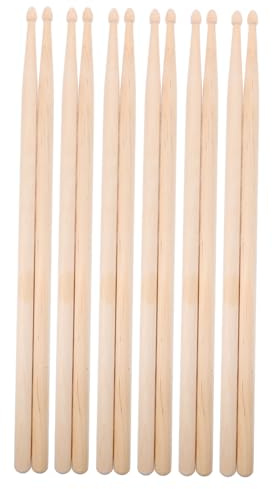 Baquetas de Arce 6 Pares para Batería, Práctica y Repuesto | Madera de Arce Beige, Agarre Cómodo, Versátiles para Principiantes, Accesorios de Batería, Obsequio Músico
