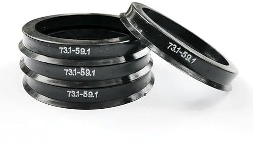 HFGDRH Anello Centratura Cerchione, 4 Pezzi di Cerchi in Plastica Nera for Auto da 73,1 A 57, Mm, A 56, A 64, Anelli Centraggio for Mozzi, Accessori for(73.1-59.1 mm)